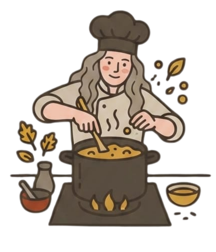 Illustration of Jill cooking up her next post